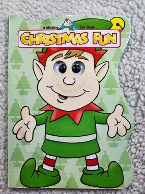 Bendon Christmas Fun Moving Eye Board Book Childrens Holiday Peekaboo 2003